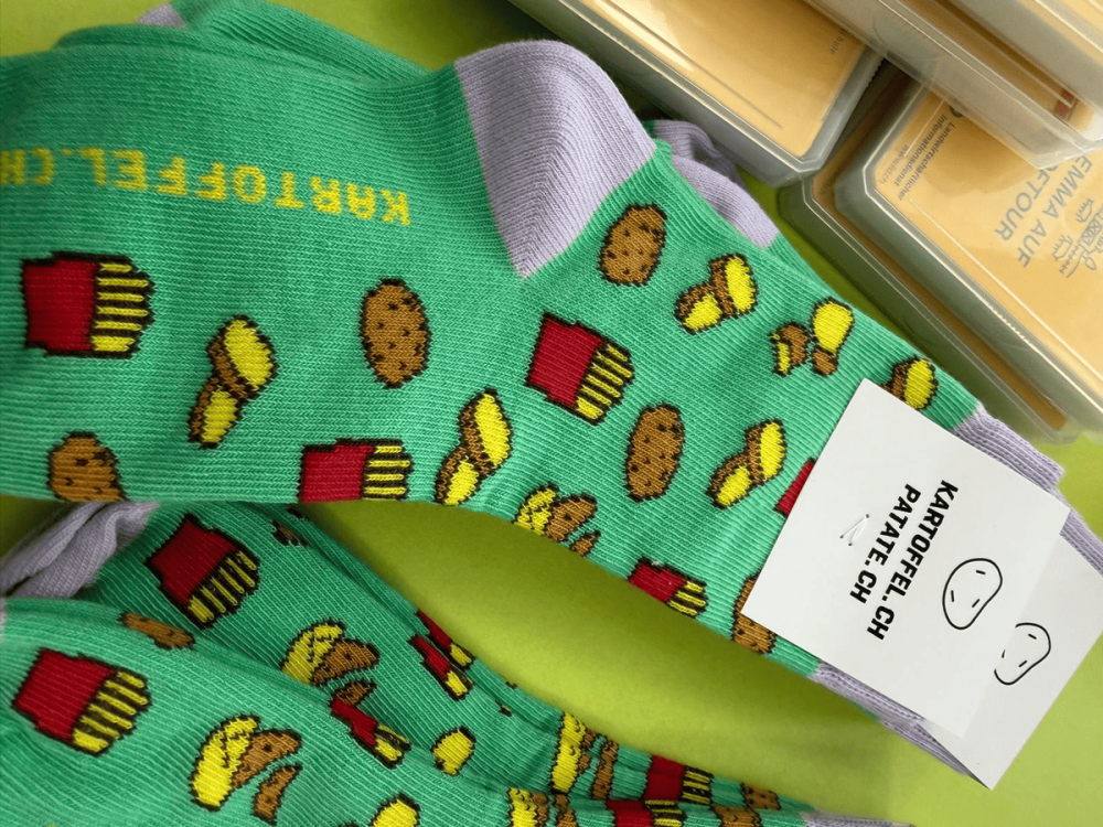 Les chaussettes de Kartoffel.ch prêtaient à sourire. (Photo : kim)