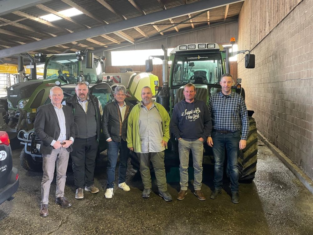 Gönnertreffen der IG BauernUnternehmen (v.li.): Jürg Maurer, Andreas Bürki, Martin Haab, Daniel Haffa, Jürg Hass, Samuel Guggisberg